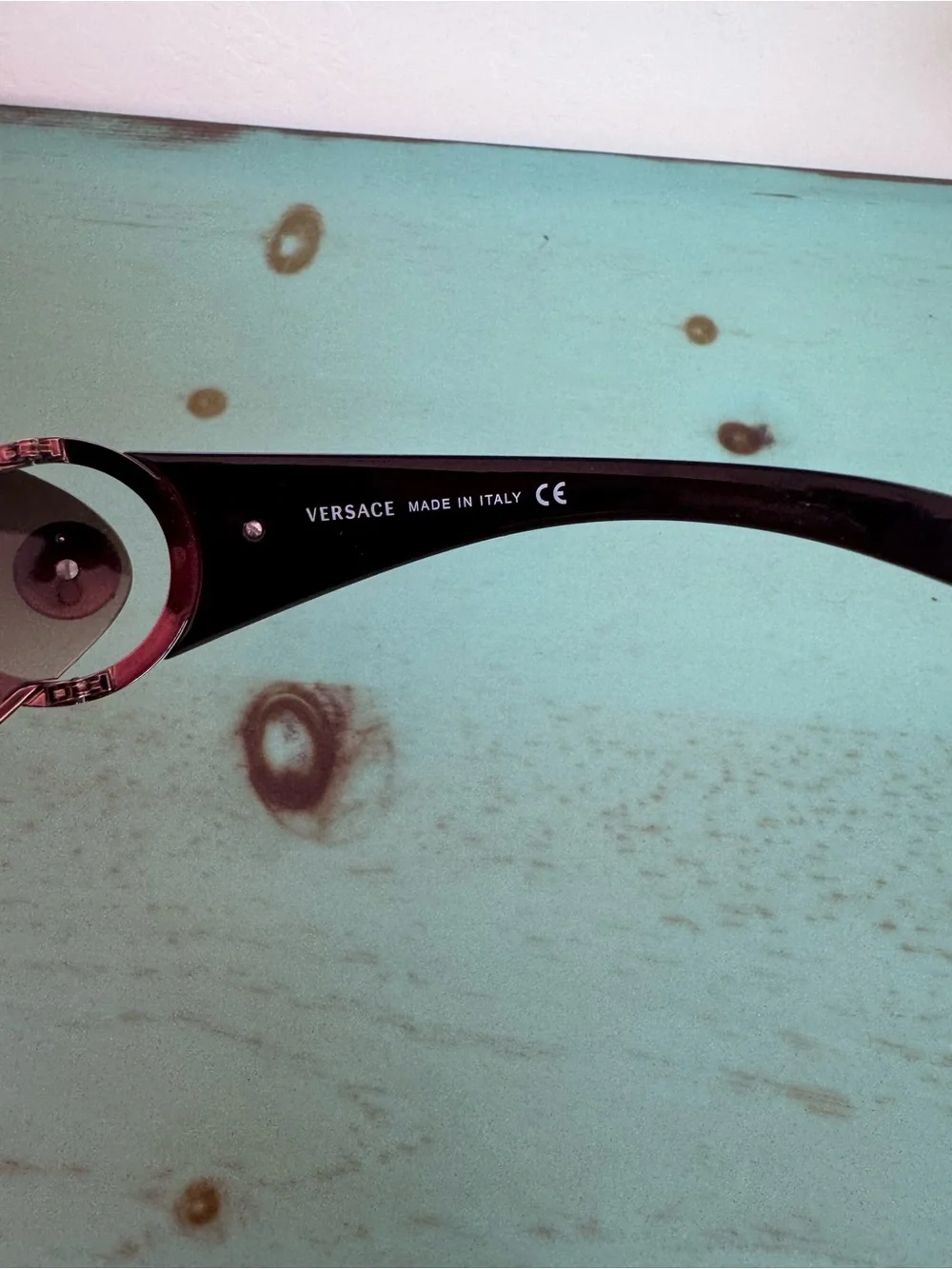 Vintage Versace Metallic Oversized Sunglasses with Brown Lenses